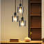 3-Light Smoked Grey Glass Kitchen Island Pendant