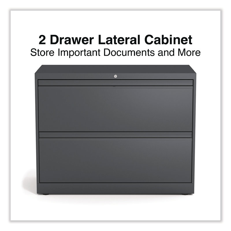 Charcoal Steel 2-Drawer Lockable Lateral File Cabinet