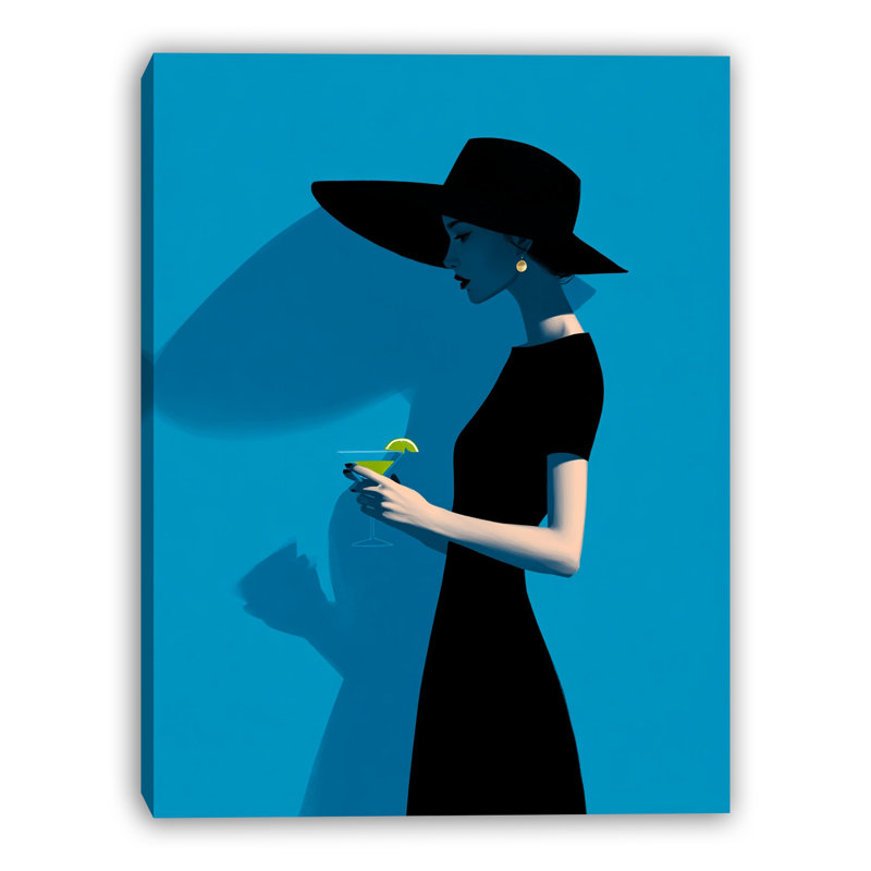Art mural bleu azur sur toile tendue, L 30 po x H 40 po x P 1,5 po