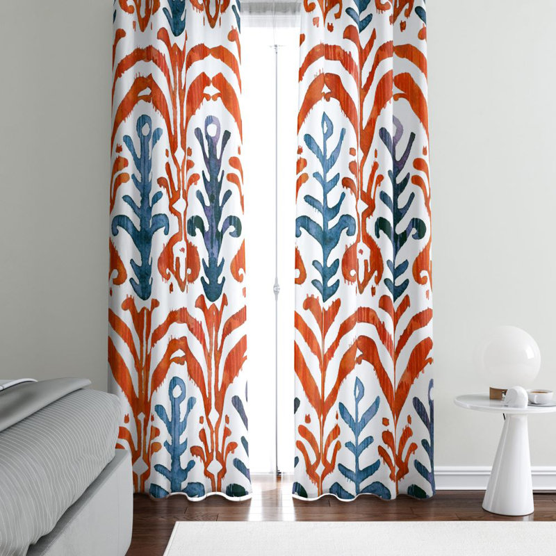 Panneaux de rideaux semi-transparents Ikat, L 56 po x L 78 po
