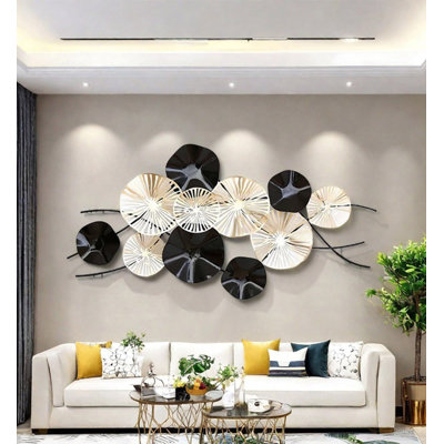 Décoration murale tridimensionnelle légère en métal luxueux