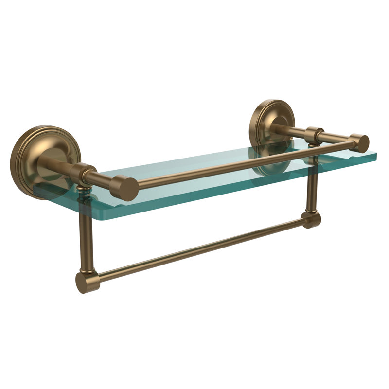 Adria Bracket Shelf with Towel Bar, Brushed Bronze