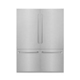 60" Built-in 4-Door French Door Freezer Refrigerator with Internal Water and Ice Dispenser in DuraSnow® Stainless Steel