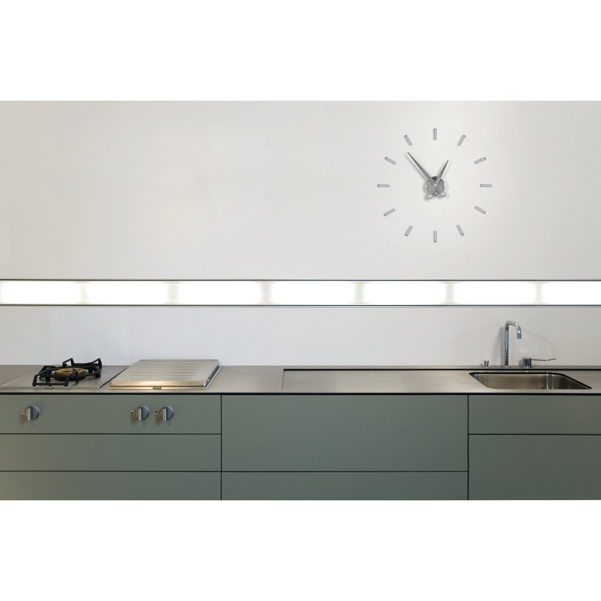 Puntos Suspensivos 19.68'' Metal Wall Clock, Chrome