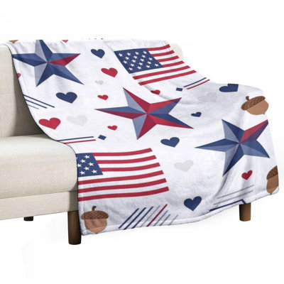 Jeté en flanelle Patriotic Stars Stri
