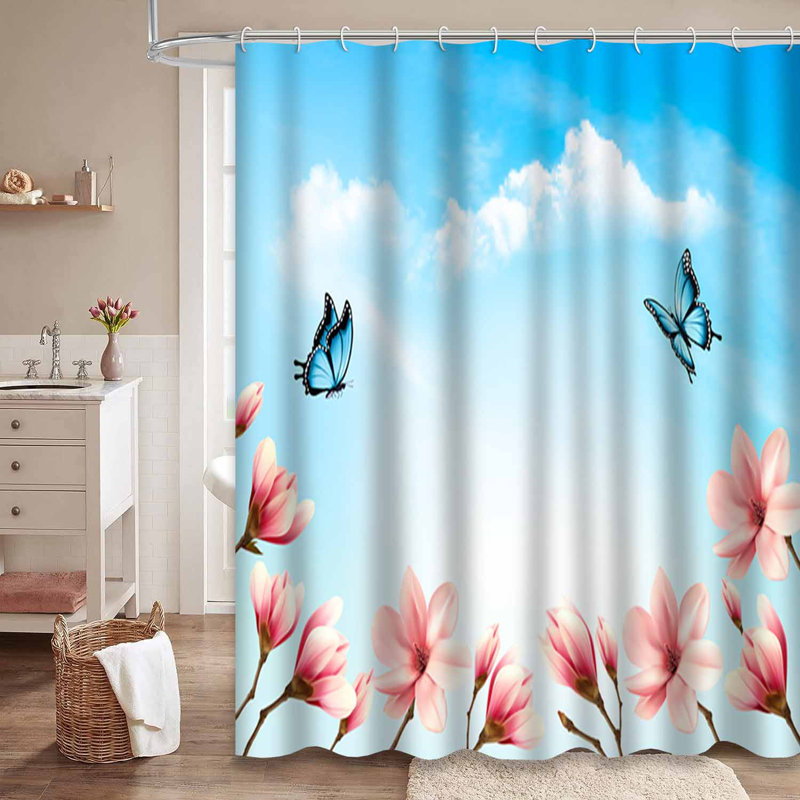 Magnifique rideau de douche avec 12 crochets Nature Spring, L 72 po x l 72 po