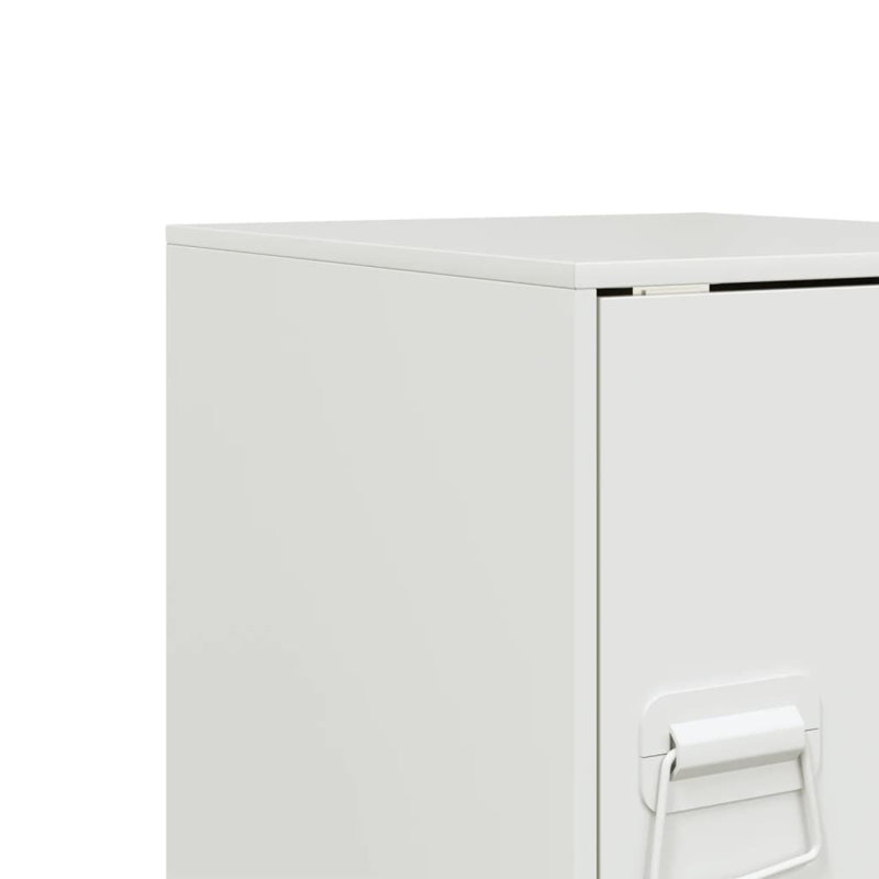 66 34.5cm W Steel Bedside Table, White, Individual