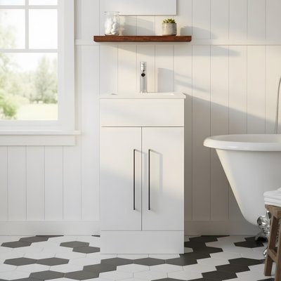 Meuble-lavabo moderne autoportant avec lavabo