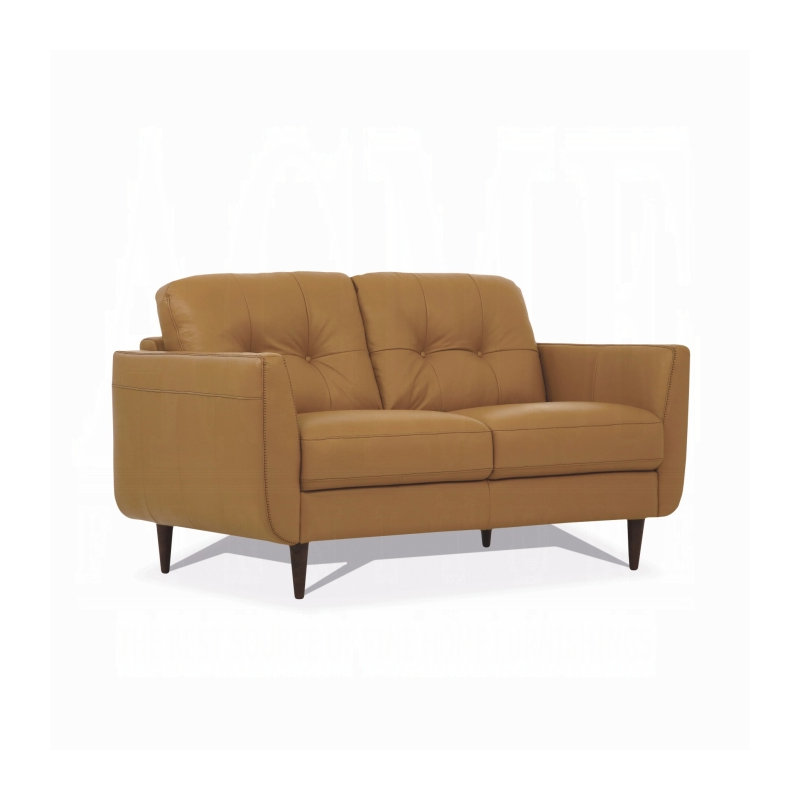 Causeuse en cuir Radwan, Brun