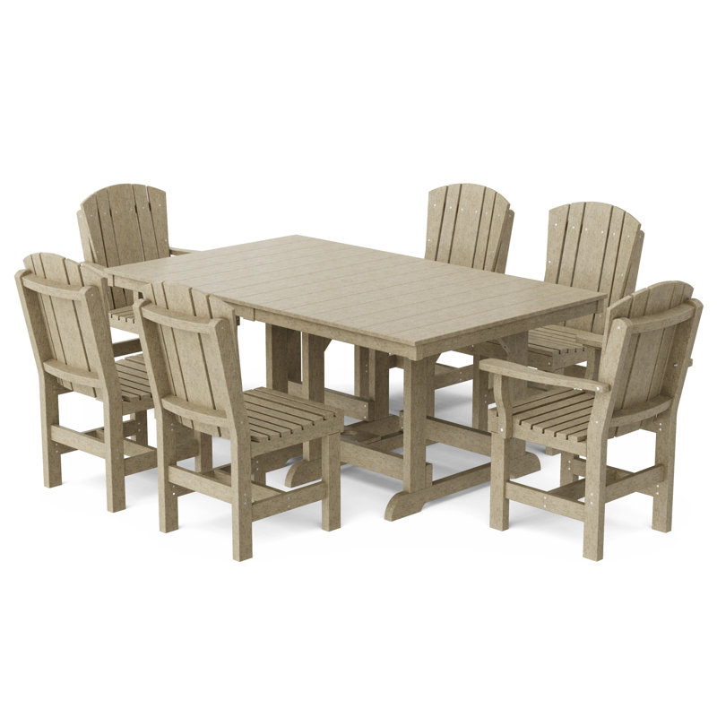 Heritage Dining Set, Weathered Wood, 7-Piece