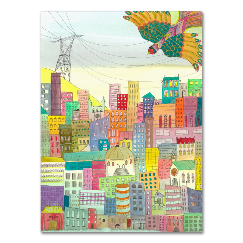«Ma Ville» par Breagh, impression sur toile tendue, H 19 po x l 14 po