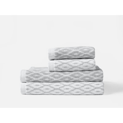 Stinson Organic Minimalist Bath Set/4 BT, HT Alpine White/Pacific Blue