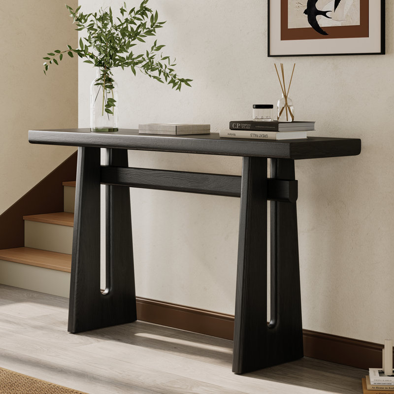 Modari 59.2" Wooden Console Table, Black, 59''