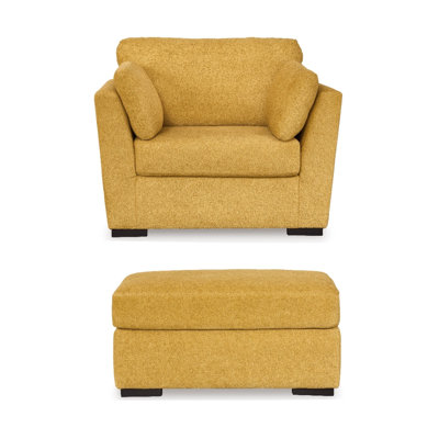 Dywan Upholstered Armchair with Ottoman