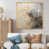Toile avec cadre flottant or