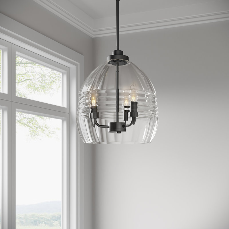 Luminaire suspendu 3 lumières Miravelle, Noir mat