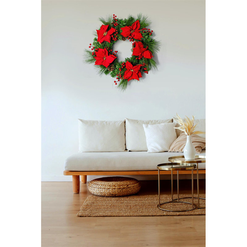 Faux PVC 23.62cm Christmas Wreath