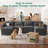 U Shape Sectional Sofa With Ottoman, Modular Sectional Couches For Living  Room, Dark Gray-1858475772
