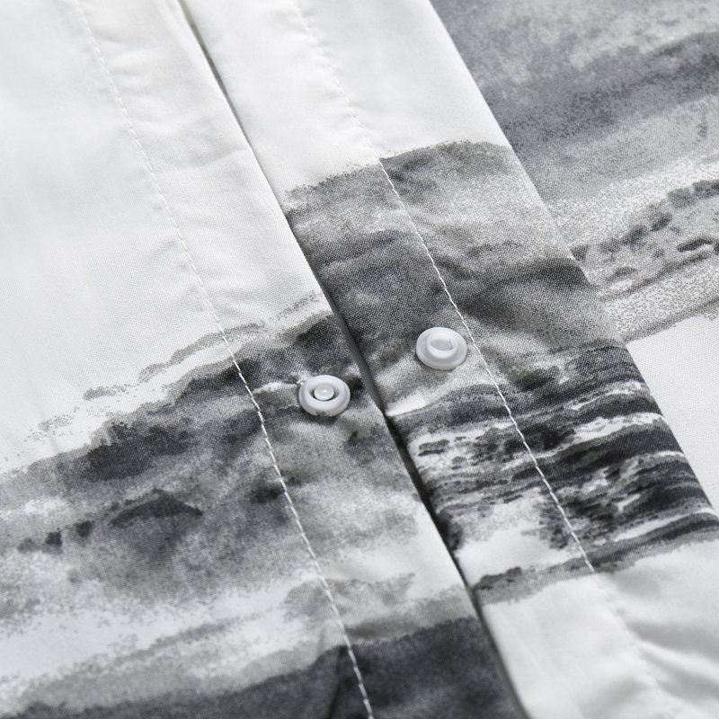Microfiber Printed Duvet Cover - Soft, Lightweight, Fade-Resistant Bedding with Matching Pillowcases, Grey Stripe
