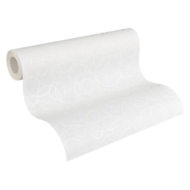 Rouleau de papier peint texturé L 33 pi x l 21 po, Blanc clair / gris cendré