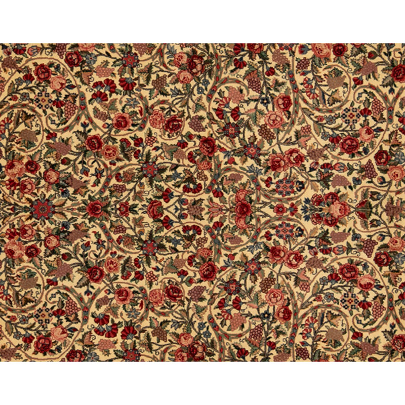 Tapis ivoire et vert noué à la main de haute qualité