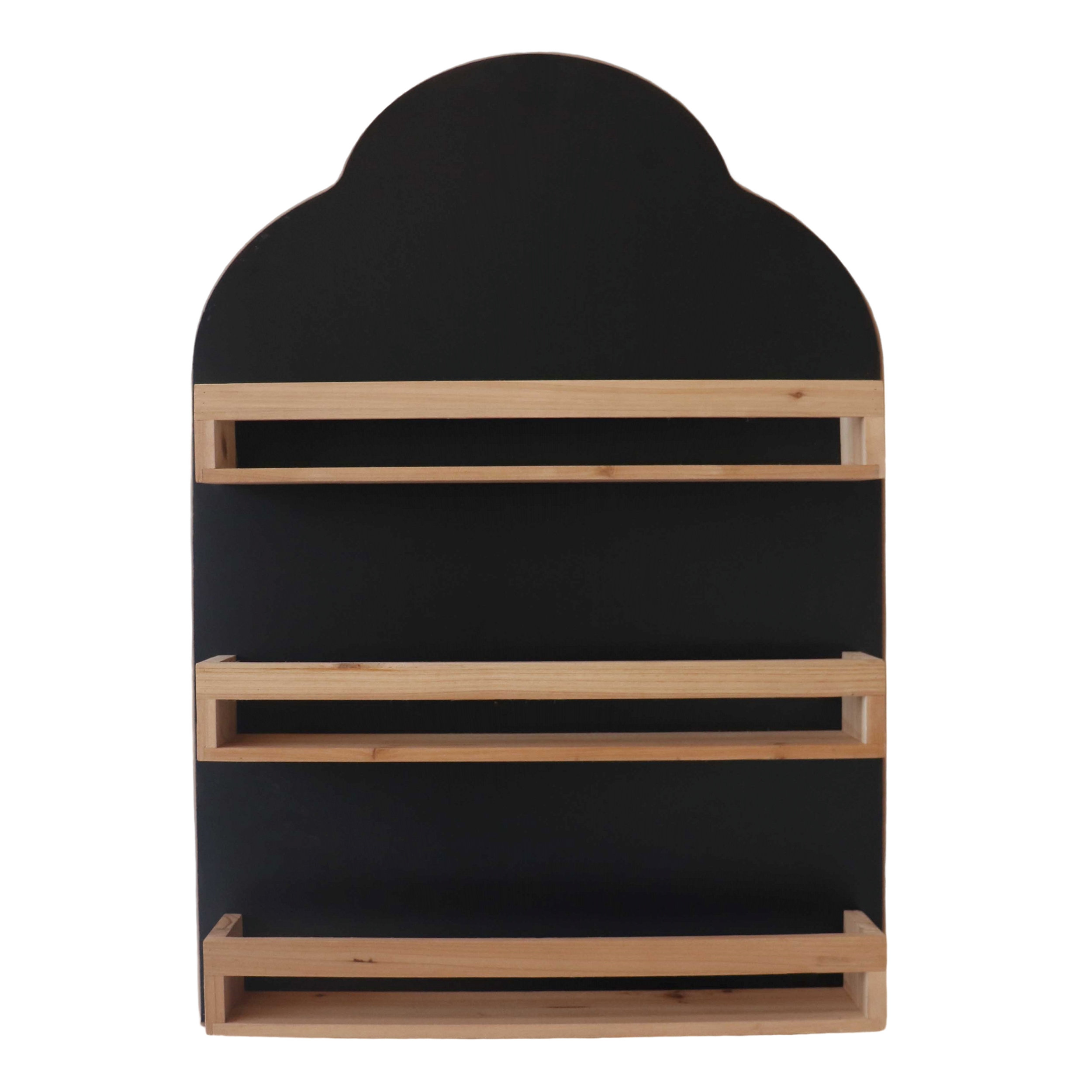 Vip Rack Red Barrel Studio® VIP Wood 30 in. Black 3-Tier Wall Spice Rack | Wayfair