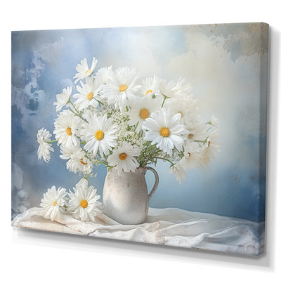 «White Daisy Efflorescence Bouquet Serenity III», reproduction sur toile