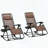 Set of 2 Foldable Zero Gravity Rocking Chairs with Trays