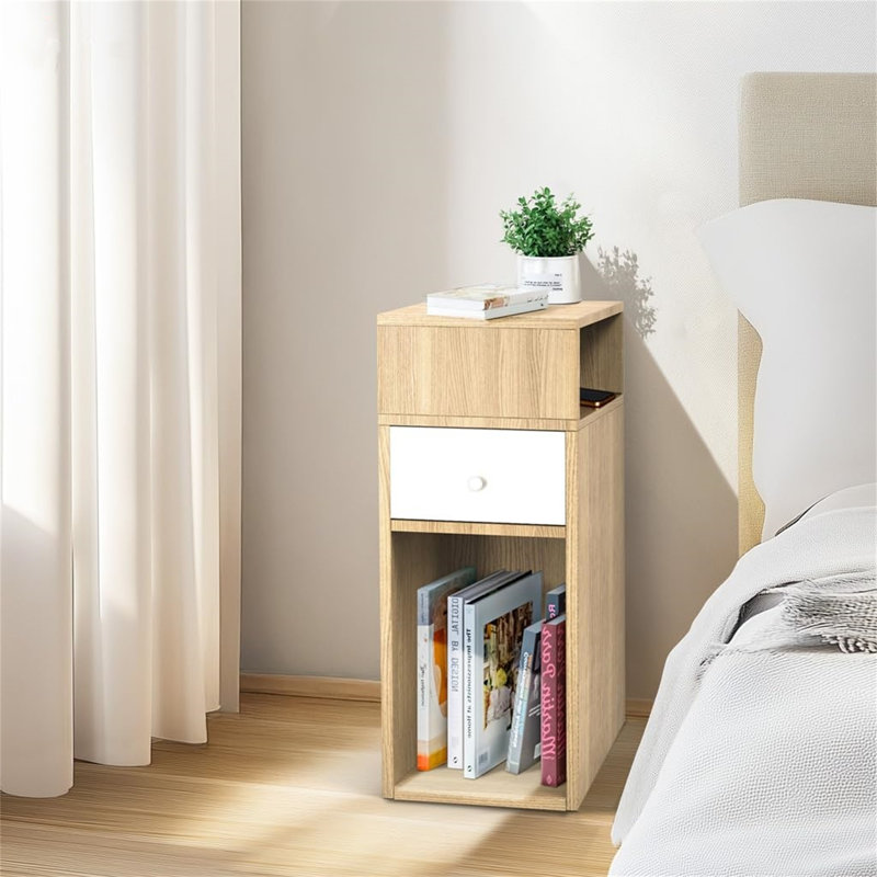 25cm W Manufactured Wood Bedside Table