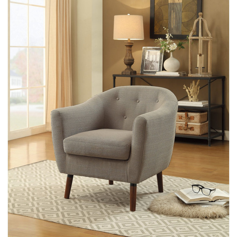 Chaise d'appoint rembourrée en tissu 1pc, Beige