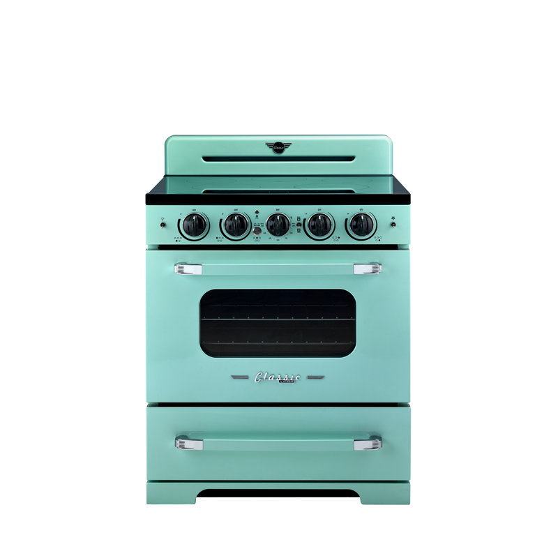 Unique 30' Classic Retro Induction Range, Summer, Turquoise