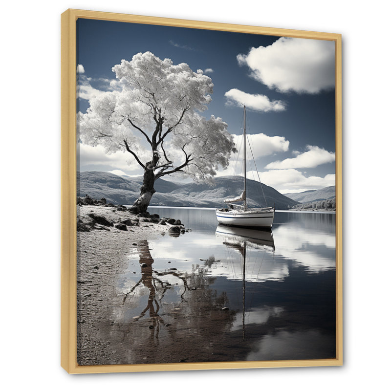 Boultwood Coastal Calm Waters - reproduction sur toile, H 20 po x l 12 po x P 1 po, Cadre naturel flottant