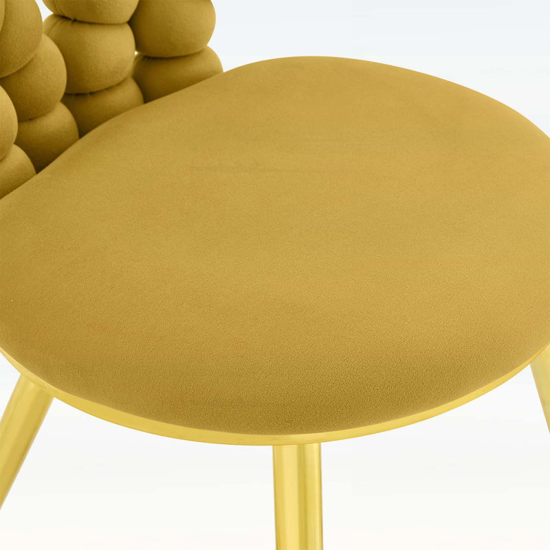 Fauteuil d'appoint unique capitonné à bulles, Jaune