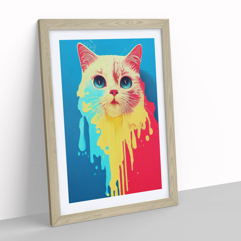 Cat In No.6 Framed Print, 64cm H x 46cm W x 2cm D, Oak