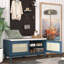 Banc de rangement de 43 po de large avec banc à coussins pour hall d'entrée-1138313395