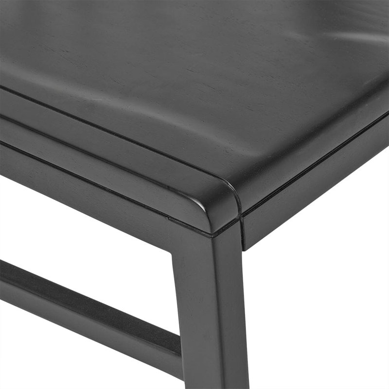 Hopley 47cm H Solid Wood Slat Back Side Chair, Black