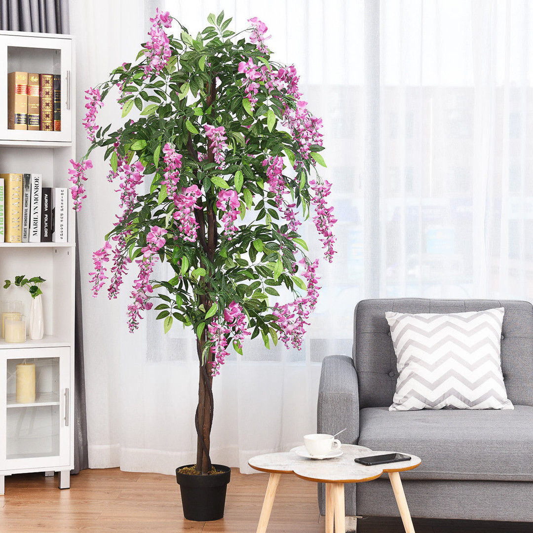 72'' Faux Wistera Tree in Planter Primrue
