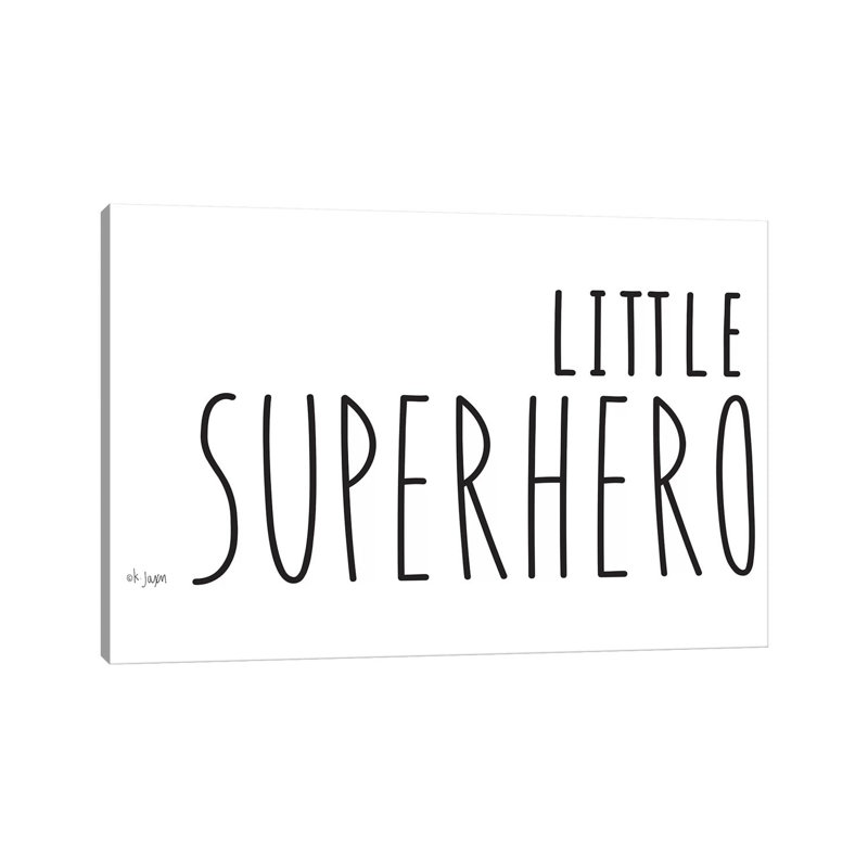 Little Superhero 1 Piece Wrapped Canvas Wall Art, 20.32 cm H x 30.48cm W