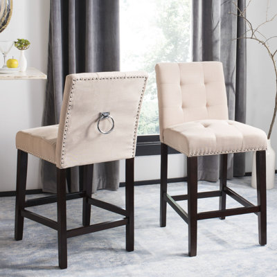Audrick Upholstered Counter Stool with Solid Wood Frame