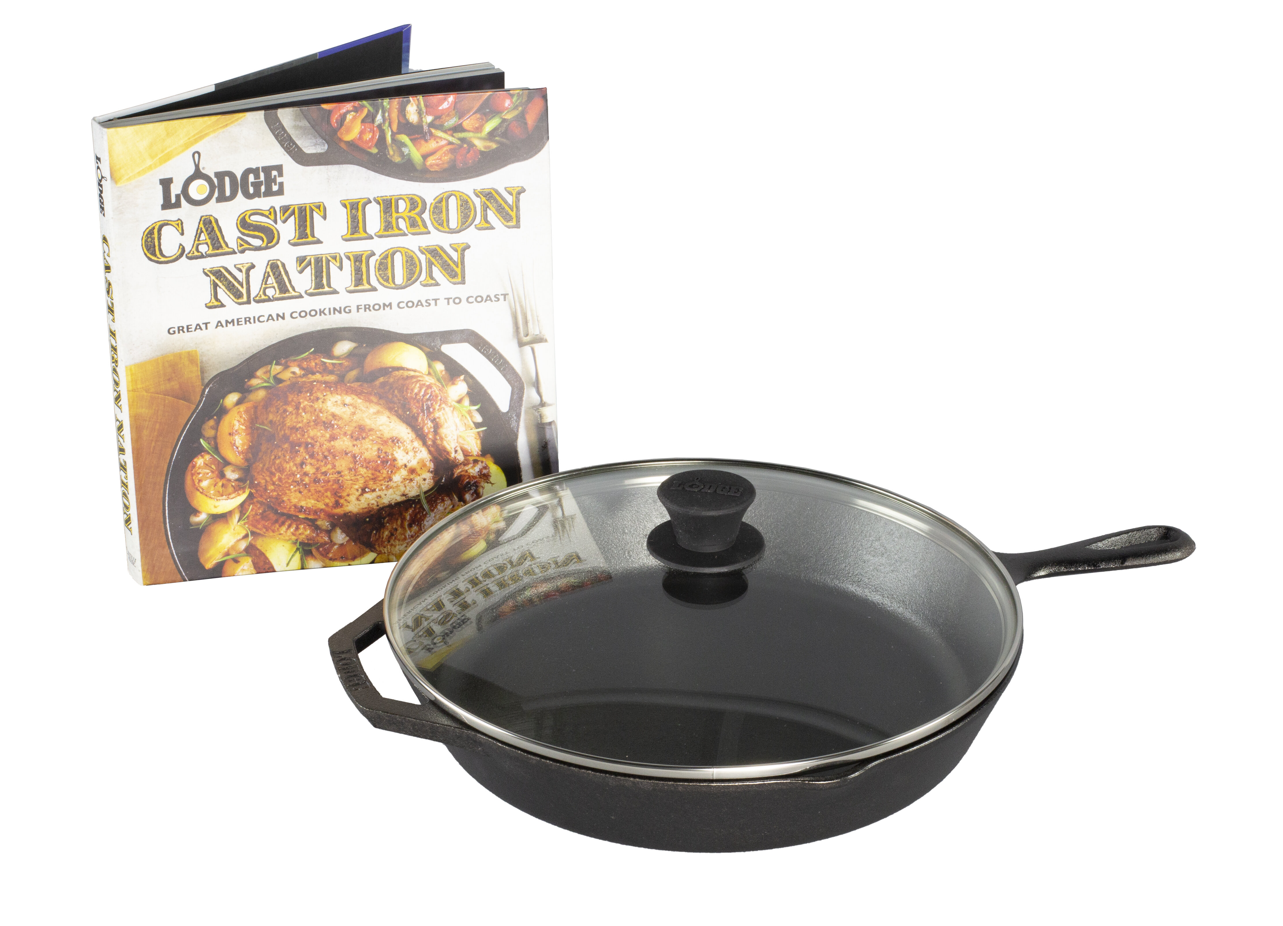 https://assets.wfcdn.com/im/65869059/compr-r85/1292/129239728/lodge-12-in-cast-iron-skillet-with-glass-lid-and-cast-iron-nation-cookbook.jpg