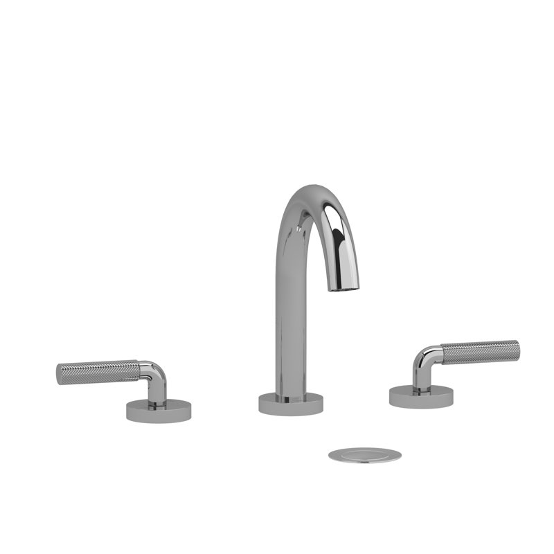 Riu Chrome Widespread Lavatory Faucet with Sleek C-Spout
