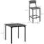 Ensemble 5 pièces de table de bar à hauteur de comptoir, table de cuisine carrée et chaises avec repose-pieds, conception peu encombrante