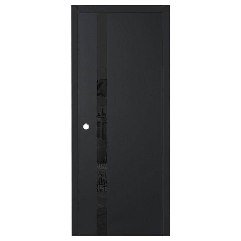 Porte intérieure moderne laminée noire douce Glam G-Pro 1G 32 po x 80 po, 32 po x 80 po, Noir doux