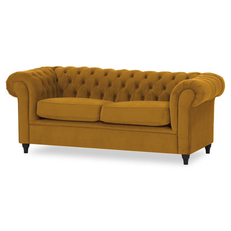 Littlehampton 3 Seater Velvet Sofa, Mustard