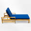Chaise longue d'extérieur en bois massif avec coussin-2098858973