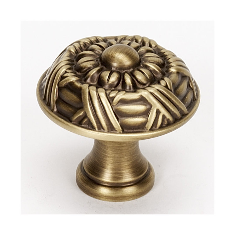 Ribbon And Reed Mushroom Knob, Antique English Matte