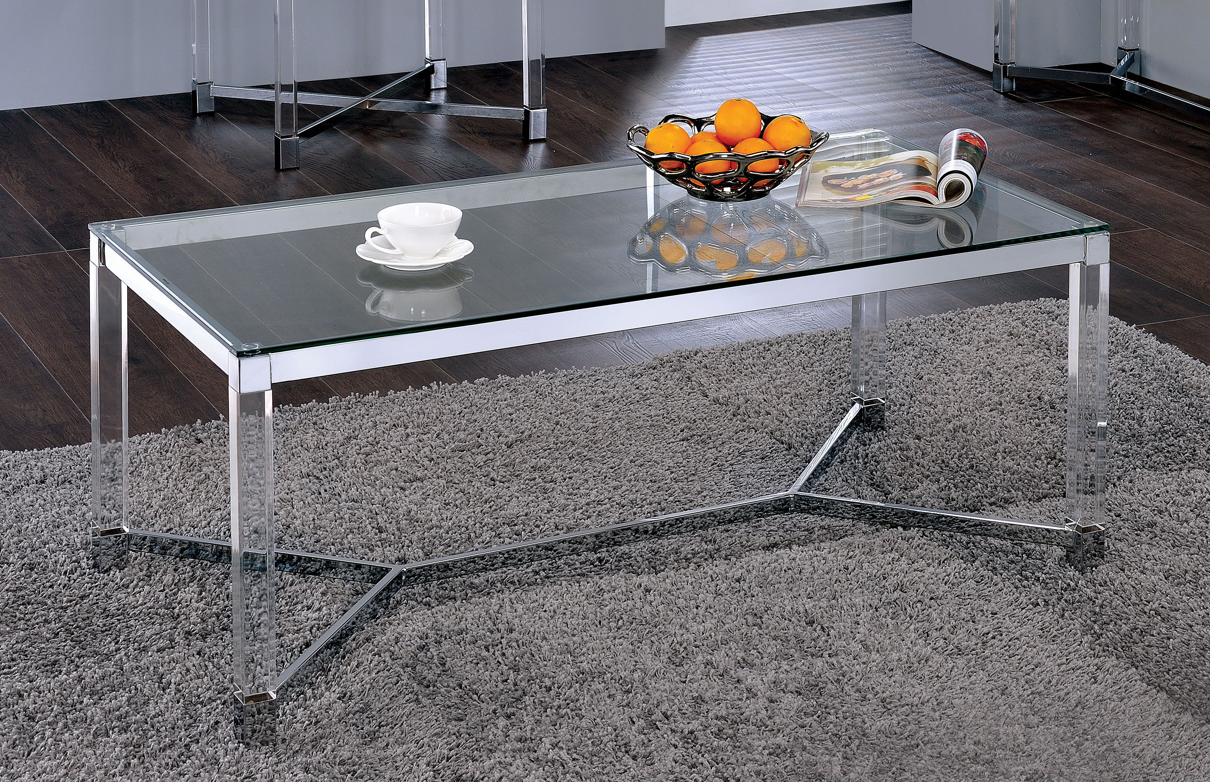 Orren Ellis Keiaira Contemporary Glass Top Coffee Table | Wayfair