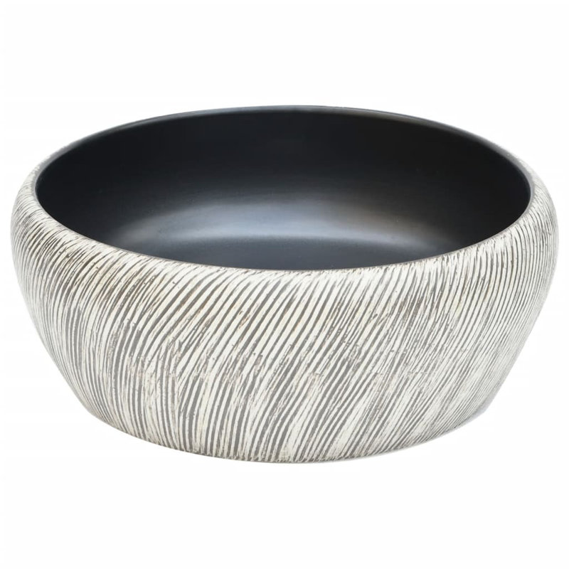Metro Lane Bolme 41mm L x 41mm W Black/Grey Ceramic Circular Sink