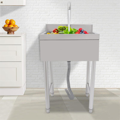 Station de lavage des mains autoportante avec robinet L 21,6 po x l 19,6 po