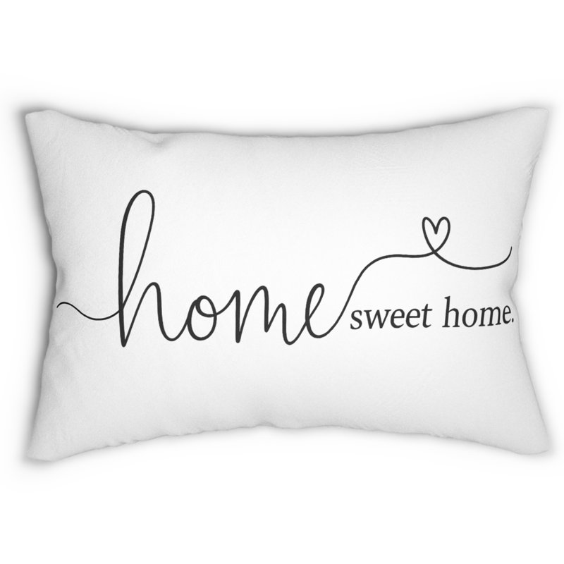 Coussin décoratif décoratif Lumabar - Home Sweet Home Calligraphy, Housse de coussin seulement - sans coussin